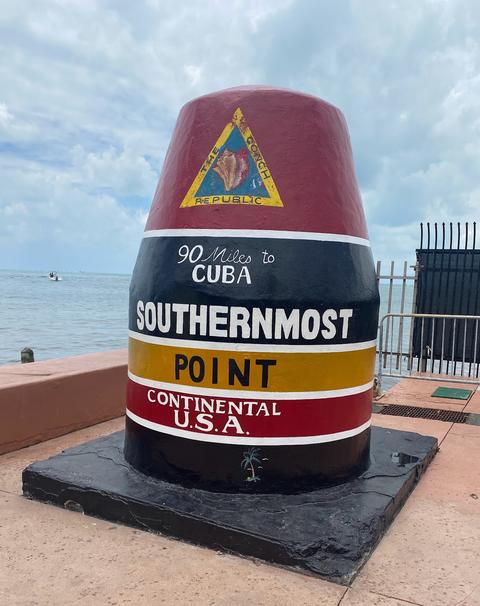 90 Miles to Cuba marker